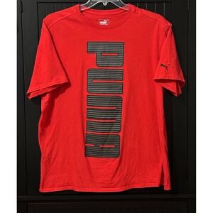Puma Red Logo Graphic Tee XL Streetwear Athleisure Cotton Classic Retro